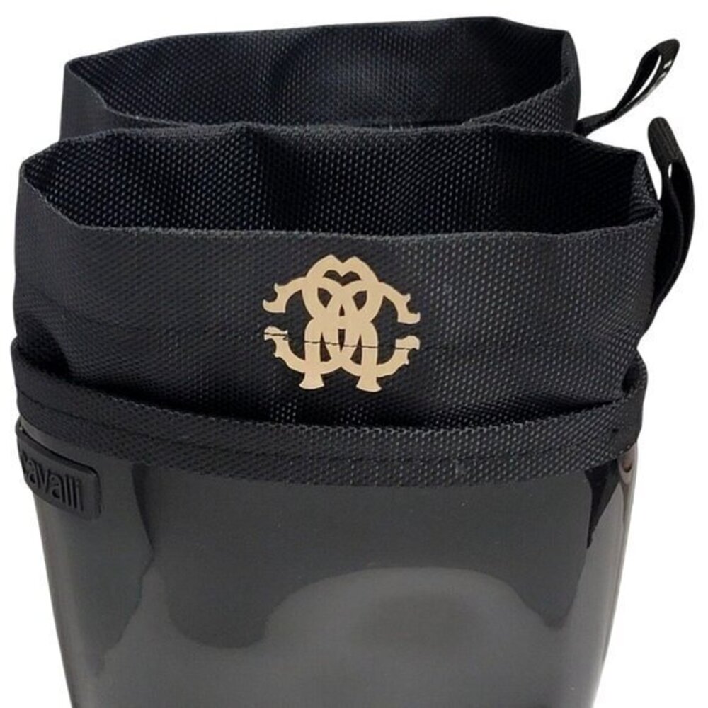 Roberto Cavalli Boots Black Rubber Rain 35 - Picture 8 of 12